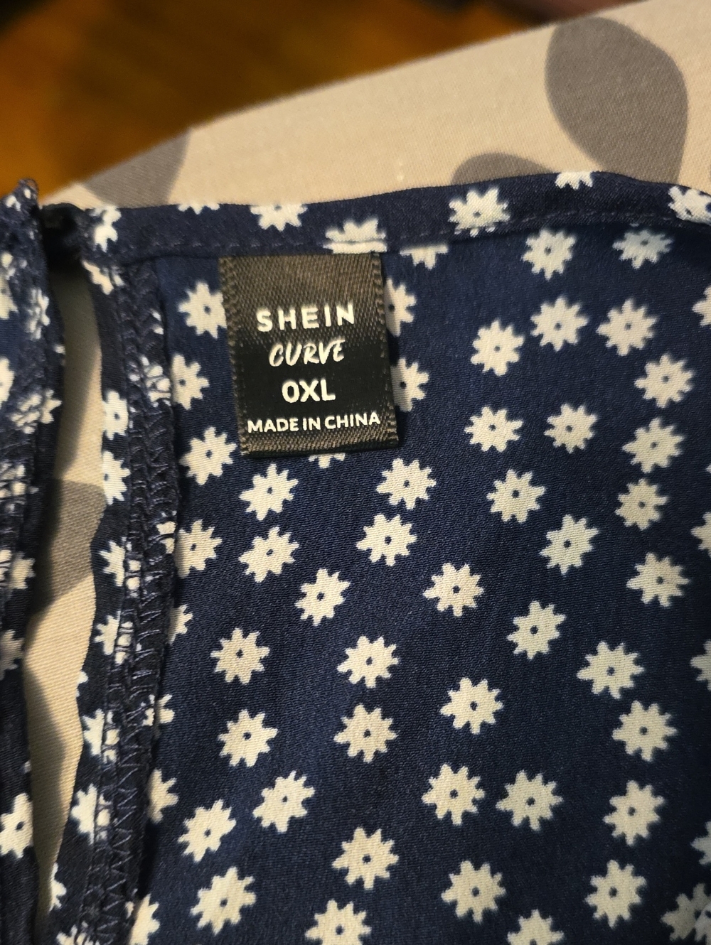 SHEIN Navy Blue Floral Midi Dress